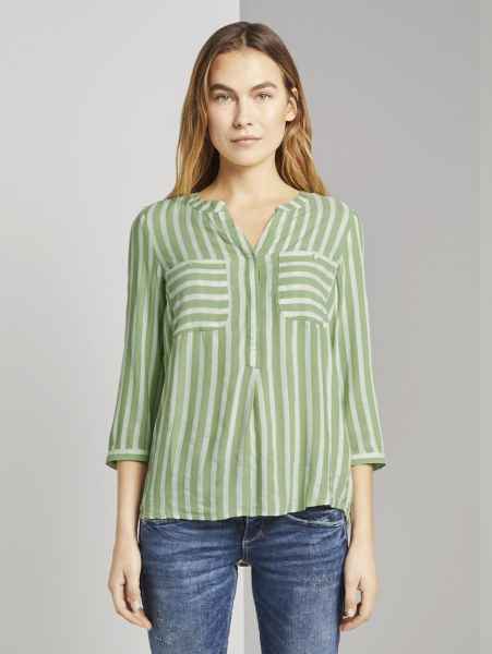 TOM TAILOR Damen Hemd Freizeit Business blouse striped Blouse 3/4