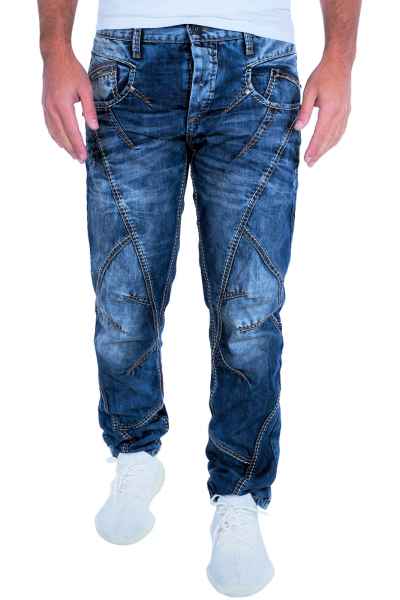 CIPO & BAXX Herren Jeans Clubwear Denim Hose C-0894 Dicke Nähte Vintage NEU C 0894
