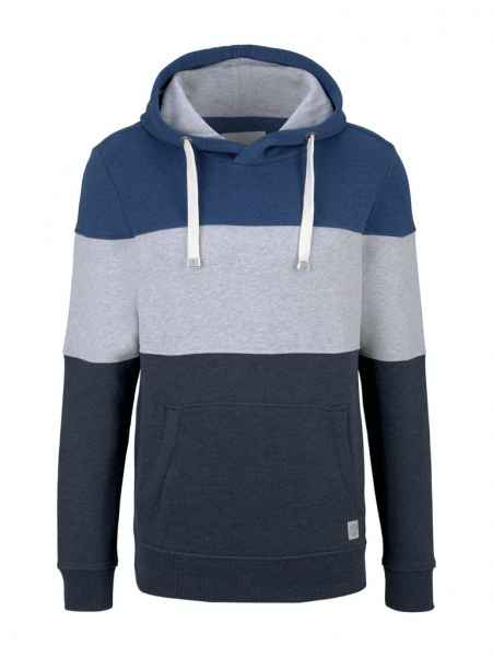 TOM TAILOR Herren Kapuzenpullover Hoodie Hoody cutline hoodie with colorblock