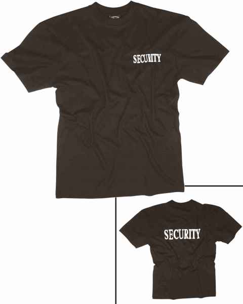 Mil-Tec T-SHIRT SCHWARZ M.DOPPELDRUCK SECURITY T-Shirt print