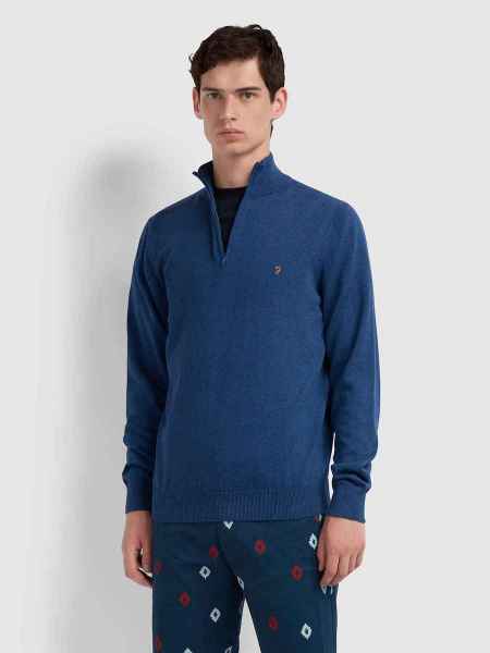 FARAH® Redchurch Cotton Quarter Zip Jumper Pullover & Strickjacken