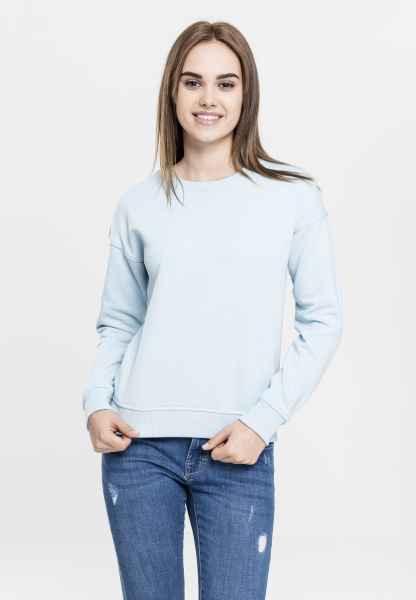 Urban Classics Damen Pullover Sweatshirt Longshirt Pulli Short Interlock Crew
