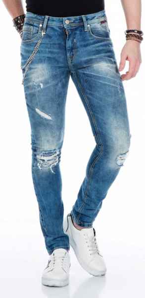 CIPO & BAXX Herren Jeans CD428 NEU Hose Slim Fit Enges Bein Denim Stretch