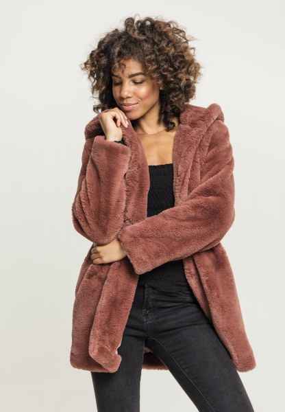 Urban Classics Damen Mantel Jacke Outwear Ladies Soft Sherpa Coat