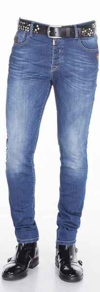CIPO & BAXX Herren Jeans CD389 NEU Hose Slim Fit Enges Bein Denim Stretch