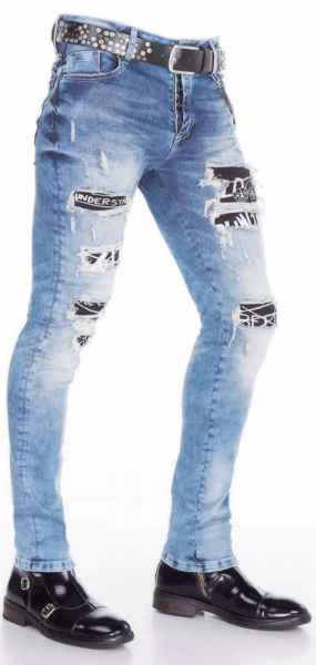 CIPO & BAXX Herren Jeans CD417-Blue NEU Hose Slim Fit Enges Bein Denim Stretch