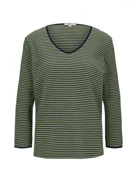 TOM TAILOR Damen Langarmshirt Longsleeve T-shirt structure stripe