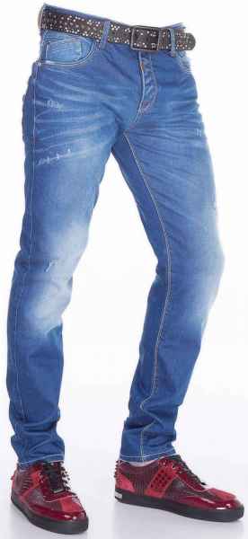 CIPO & BAXX Herren Jeans CD386 NEU Hose Slim Fit Enges Bein Denim Stretch