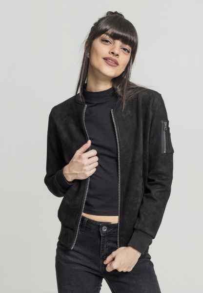 Urban Classics Damen Jacke Ladies Imitation Suede Bomber Jacket