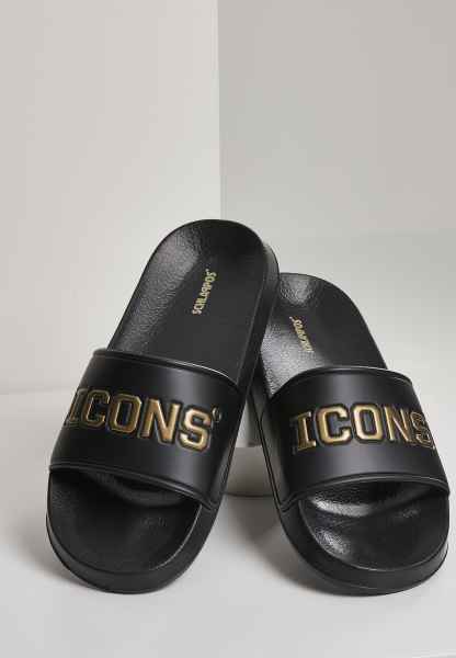 Schlappos Herren Badeschuhe Schlappen Pantoletten Sandale Icons Slides