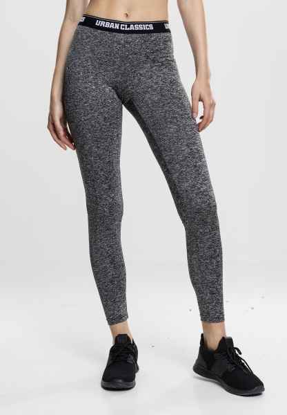 Urban Classics Damen Leggings Sporthose Fitness Ladies Active Melange Logo