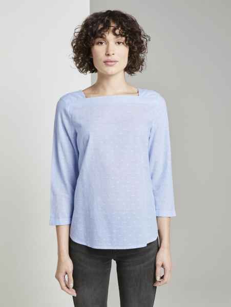 TOM TAILOR Damen Hemd Freizeit Business blouse boat neck Blouse 3/4