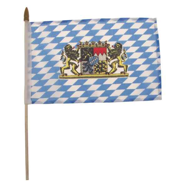 MFH Fähnchen Bayern mit Wappen Plastikstiel Gr. 10 x 15 cm