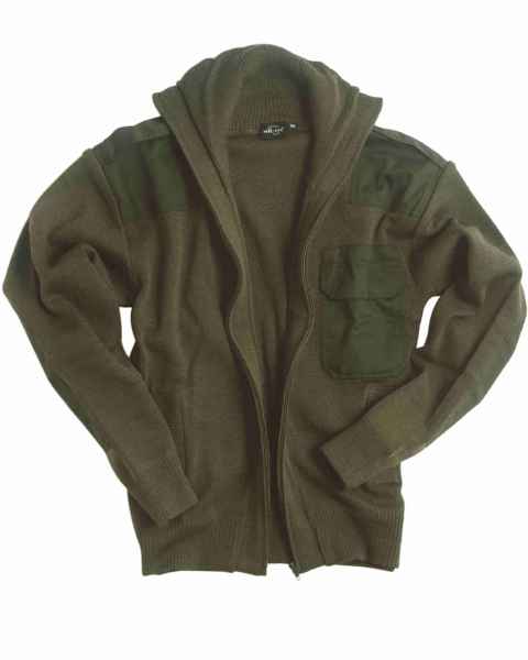 Mil-Tec STRICKJACKE MILTEC 80/WOLLE 20/POLYACRYL OLIV Strickjacke