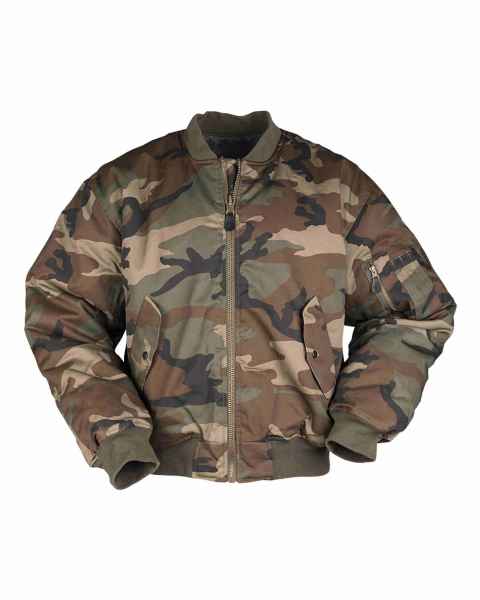 Mil-Tec US MA1 FLIEGERJACKE WOODLAND Outdoorjacke Jacke