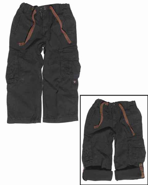 Mil-Tec RANGER HOSE KIDS PREWASH SCHWARZ Kinder