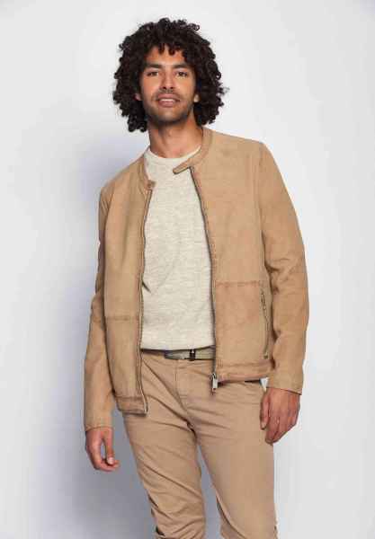 Maze Herren Lederjacke Übergangsjacke Bikerlook Lammleder perforiert Brunswick