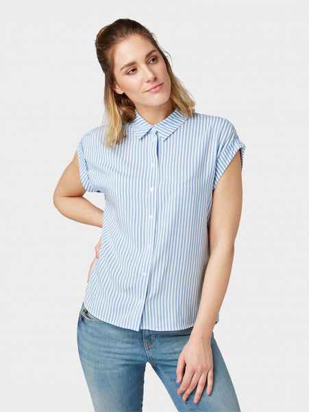 TOM TAILOR Damen Hemd Freizeit Business short sleeve blouse Blouse 1/2