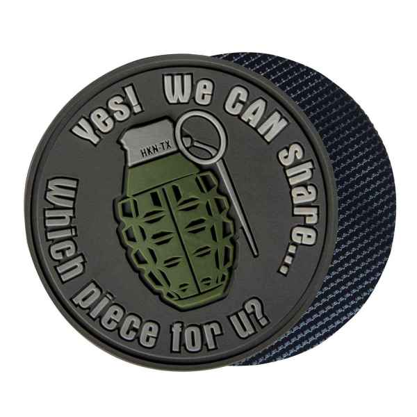 Helikon-Tex WE CAN SHARE Grenade Patch PVC Grey Abzeichen Army