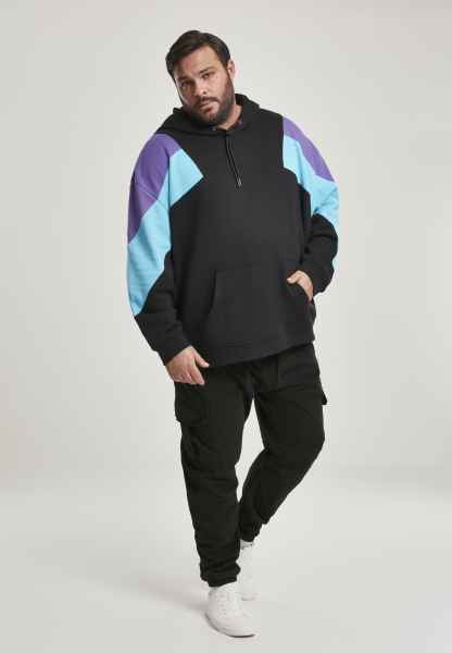 Urban Classics Herren Kapuzenpullover Hoodie Sweatshirt Oversize 3-Tone Hoody