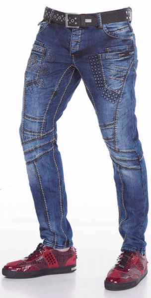 CIPO & BAXX Herren Jeans CD418 Hose Straight Cut Regular Gerade Denim Stretch