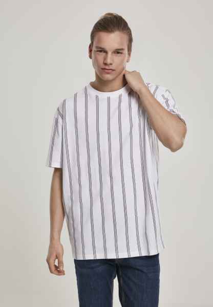 Urban Classics Herren T-Shirt print Muster Thema Heavy Oversized AOP Stripe Tee