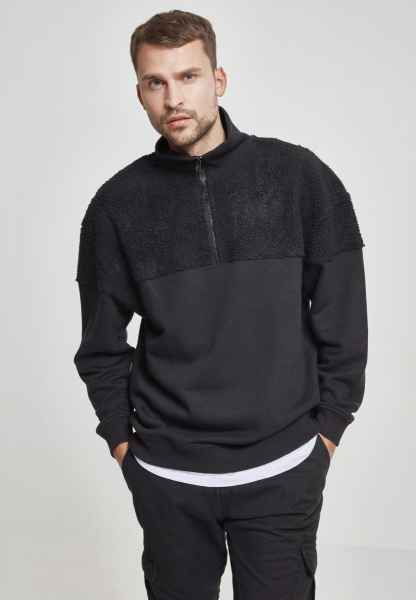 Urban Classics Herren Sweatshirt Pullover Oversize Sweat Shoulder Stripe Troyer