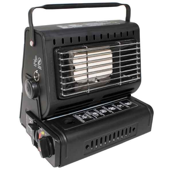 FoxOutdoor Gasheizer mit Piezo-Zündung schwarz