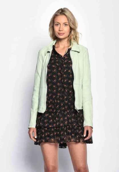 Maze Damen Lederjacke Bikerlook Lammleder mit Baumwolleinsatz Sebring