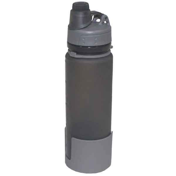 FoxOutdoor Trinkflasche faltbar grau Silikon 500 ml BPA frei