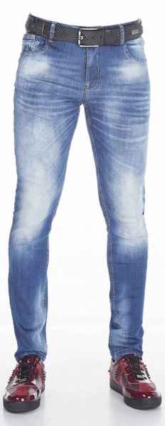CIPO & BAXX Herren Jeans CD319B NEU Hose Slim Fit Enges Bein Denim Stretch