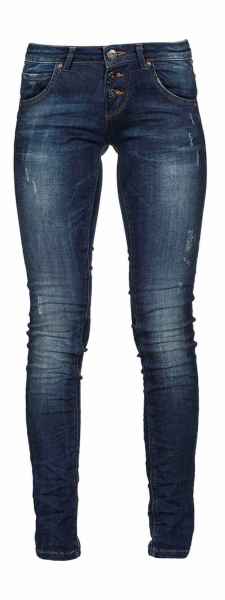 M.O.D Damen Jeans Ulla Slim NOS-2020 Hüft Hose Low Waist Slim Leg MOD Destroyed