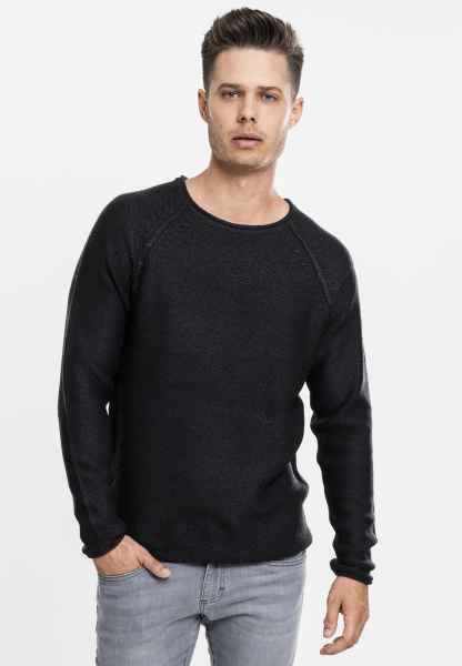 Urban Classics Herren Sweatshirt Pullover Fine Knit Melange Cotton Sweater