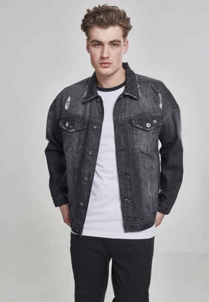 Urban Classics Herren Jeansjacken Jacke Ripped Denim Jacket