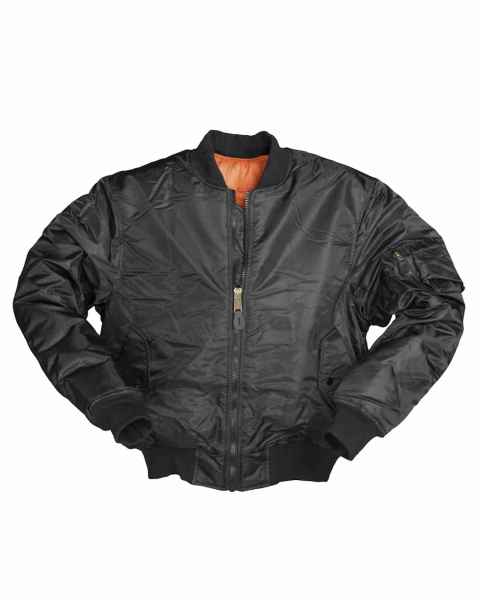 Mil-Tec US FLIEGERJACKE TYP MA1 PES SCHWARZ Outdoorjacke Jacke