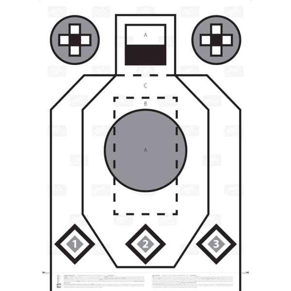 Helikon-Tex PXQT Pistol Excercise/Qualification Target Papier 100 Stück Schießstand